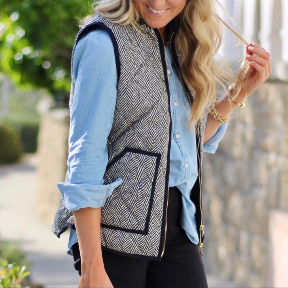 J.Crew Women’s Herringbone Excursion Quilted Puffer Vest